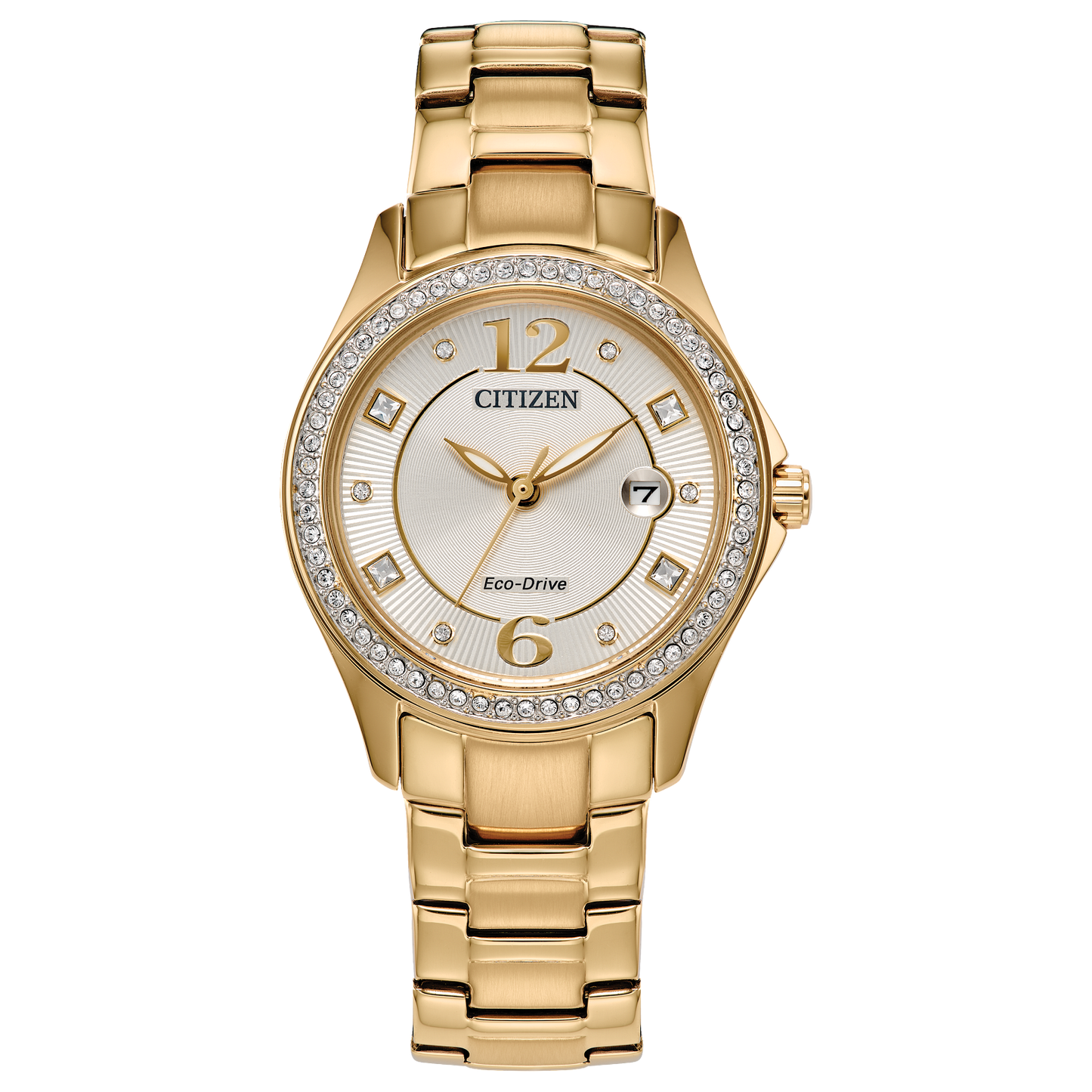 Citizen Crystal Eco Drive Ladies Watch (Fe1147-79P) Gold Tone