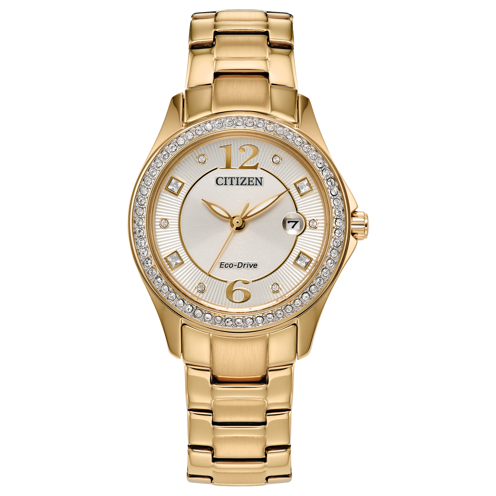 Citizen Crystal Eco Drive Ladies Watch (Fe1147-79P) Gold Tone