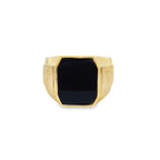 14K Yellow Gold  Onyx Fashion Mens Ring Size 11 6.9Dwt