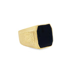 14K Yellow Gold  Onyx Fashion Mens Ring Size 11 6.9Dwt