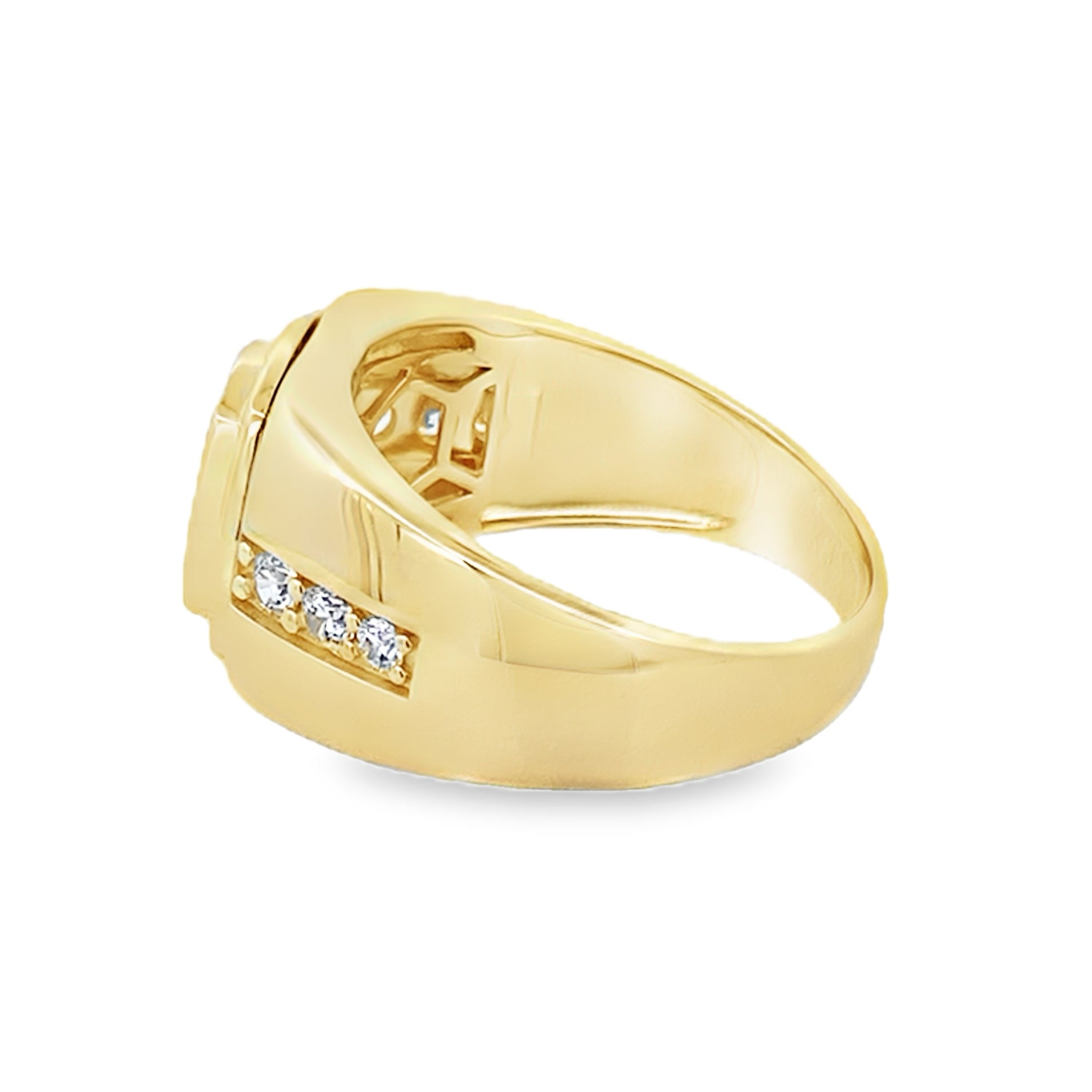 10K Two Tone Gold Mens Ring W/Onyx Stone Size 11 5.7Dwt