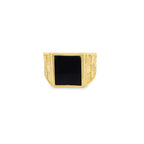 14K Yellow Gold Mens Square Onyx Ring Size 11 5.7Dwt