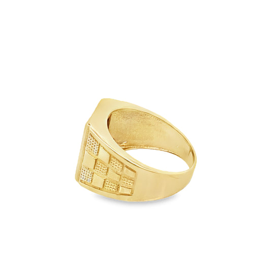 14K Yellow Gold Mens Square Onyx Ring Size 11 5.7Dwt