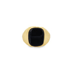 14K Yellow Gold  Onyx Fashion Mens Ring Size 10 5.1Dwt