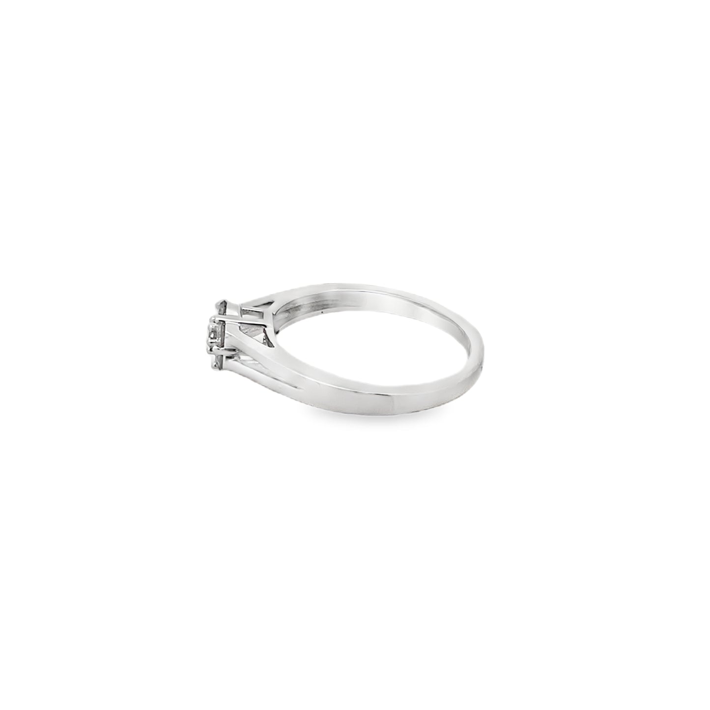 0.25Ct 10K White Gold Diamond Flower Fashion Ring Size 7 1.6Dwt