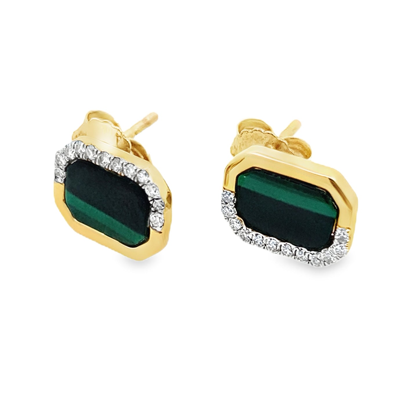 0.10Ct Rd 18K Yellow Gold Diamond Stud Earrings 1.4Dwt
