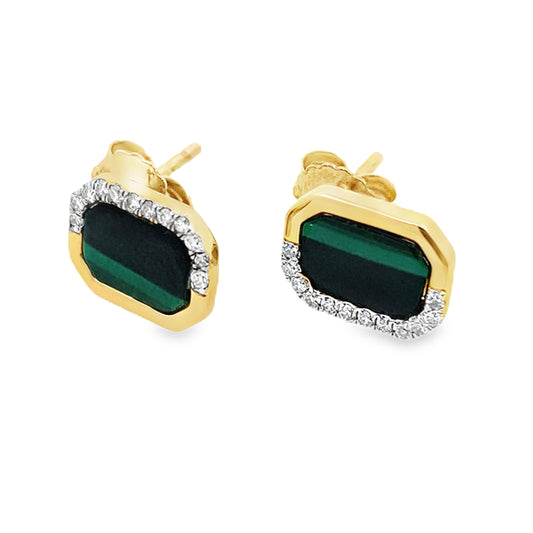 0.10Ct Rd 18K Yellow Gold Diamond Stud Earrings 1.4Dwt