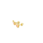 10K Yellow Gold Pink Butterfly Stud Earrings 0.9Dwt