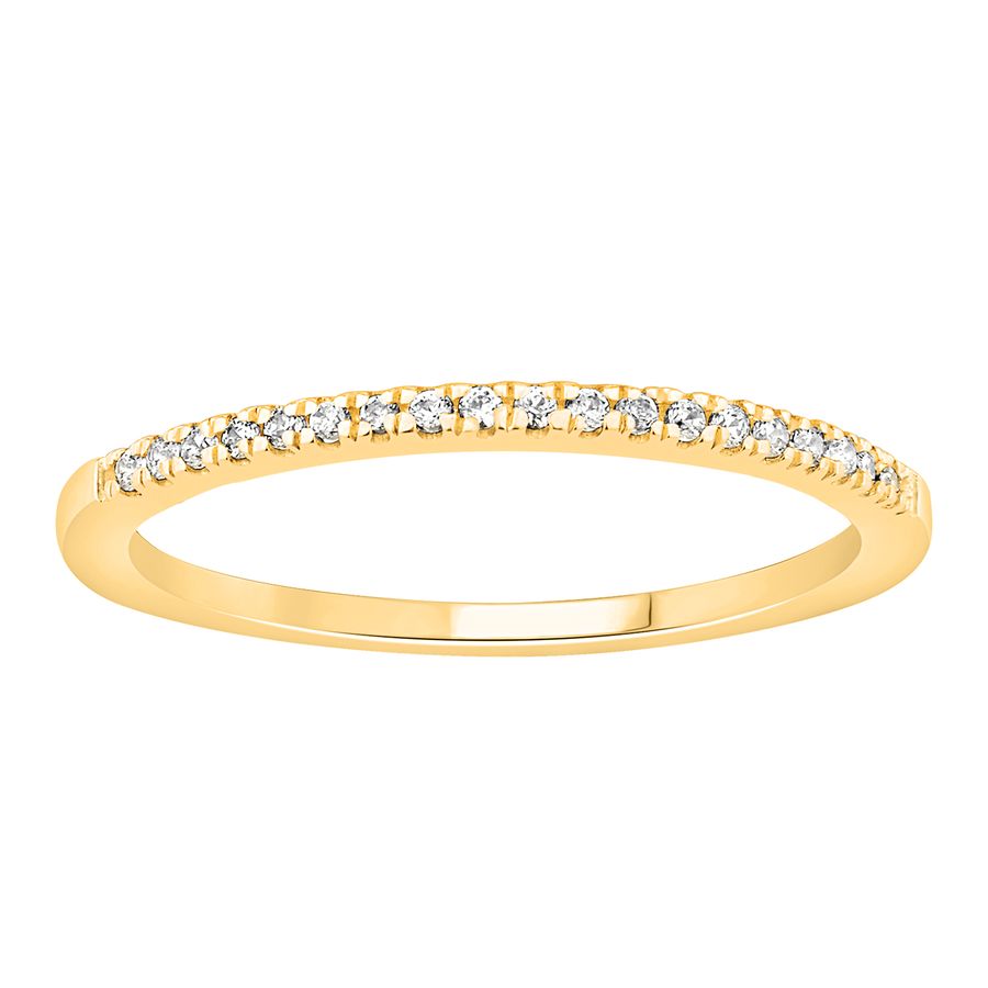 LADIES STACKABLE BAND 0.11CT ROUND DIAMOND 14K YELLOW GOLD