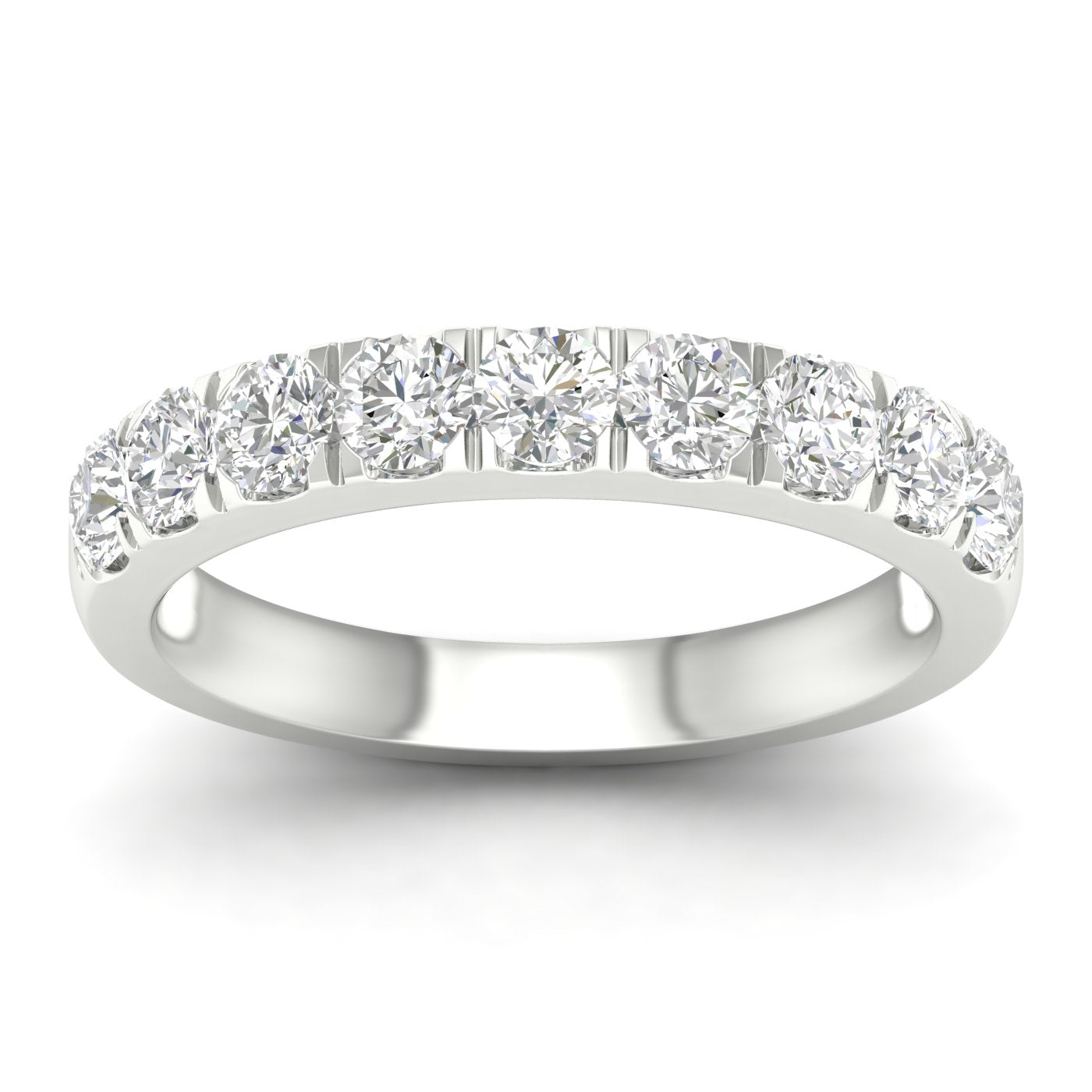 1.00Ctw 14K White Gold Lab Grown Diamond Wedding Band Size 7 Igi Certified