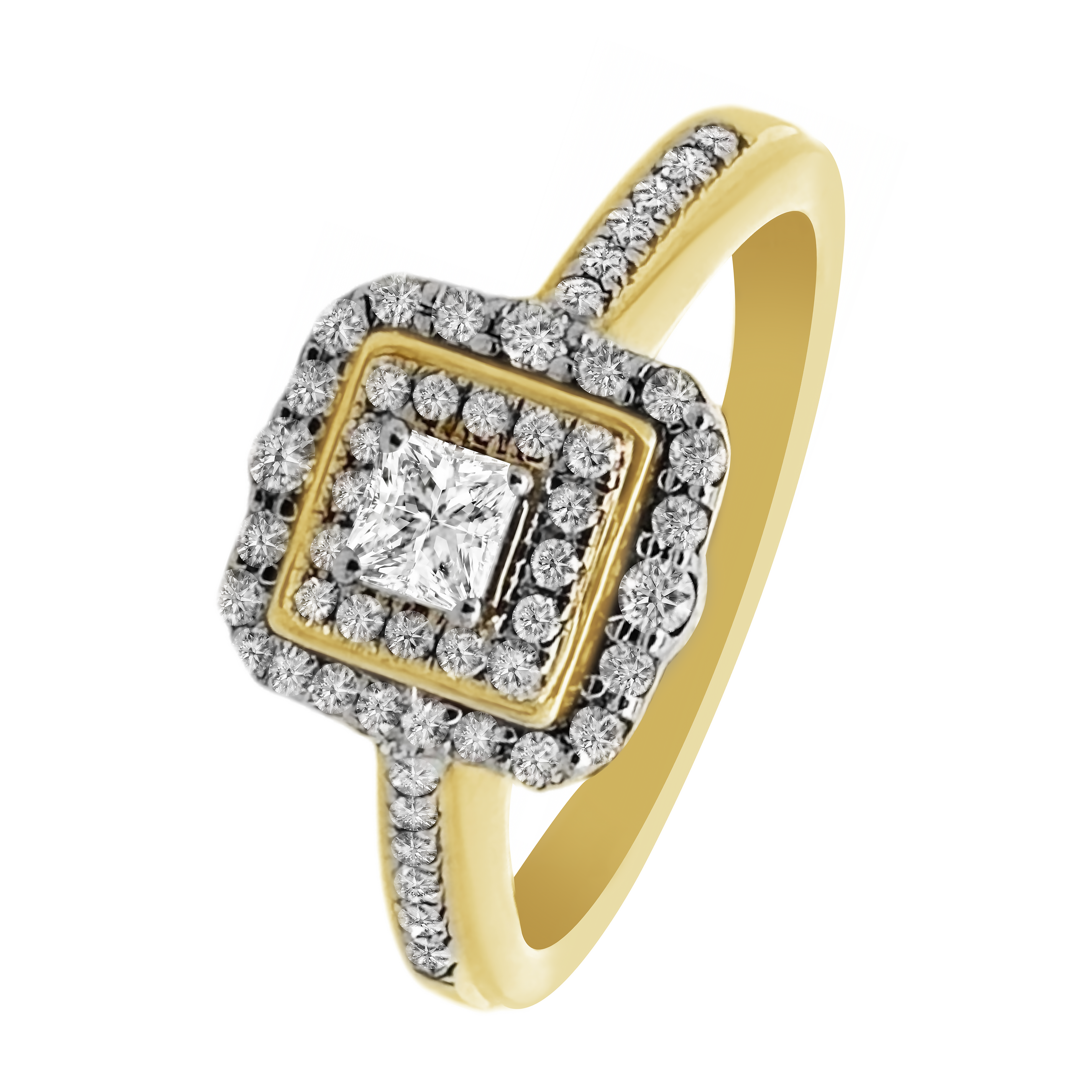 0.45Ctw 10K Two Tone Diamond Engagement Ring Size 7 1.9Dwt