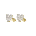 0.33Ctw 10K Yellow Gold Heart Diamond Stud Earrings