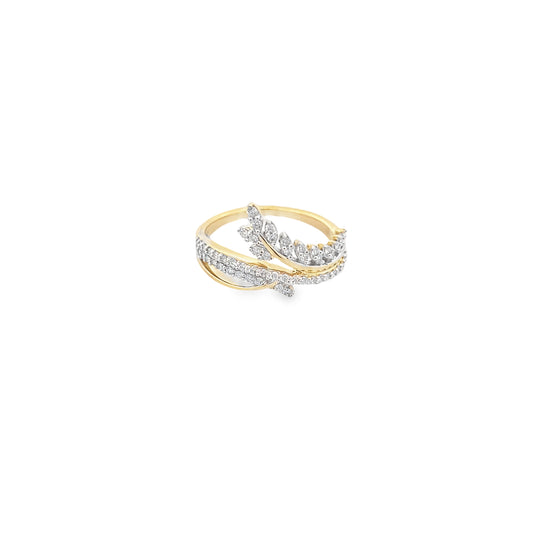 0.33Ctw 14K Yellow Gold Diamond Fashion Ring Size 7 1.9Dwt