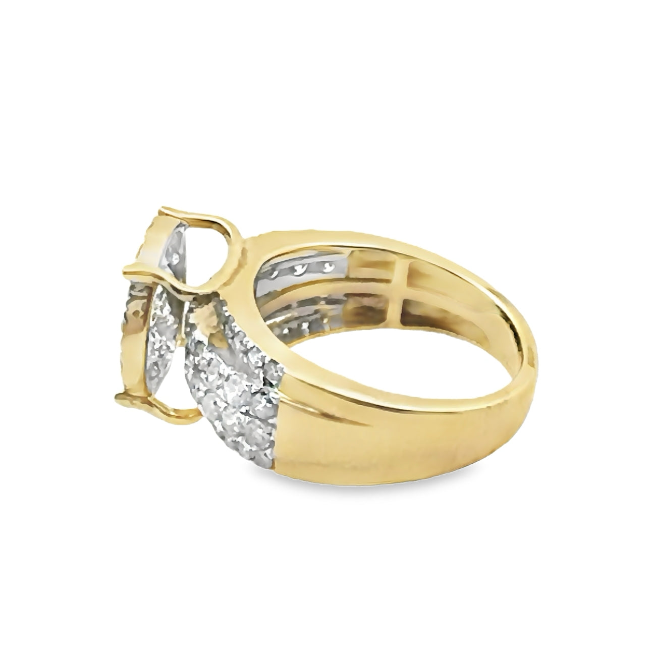 2.0Ct 10K Yellow Gold Diamond Fashion Ring Size 7 3.4Dwt