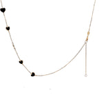 14K Yellow Gold Onyx Heart Cable Link Necklace 18In 1.7Dwt