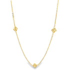 14K Yellow Gold 5 Flower Necklace 17In 4Dwt