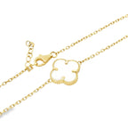 10K Yellow Gold Medium Five White Flowers Necklace 18In 6.0Dwt