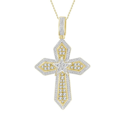 MEN'S CHARM 1.50CT ROUND DIAMOND 10K YELLOW GOLD