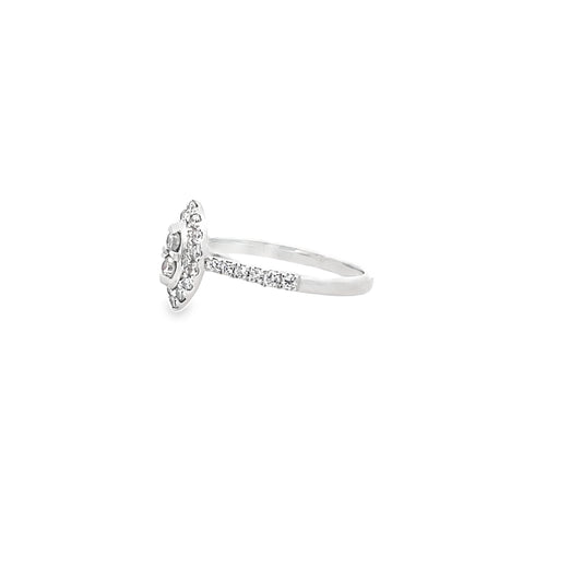 0.50Ctw 14K White Gold Diamond Fashion Ring Size 7 2.0Dwt