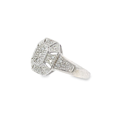 10K White Gold Diamond Fashion Ring Size 7 2.2 Dwt