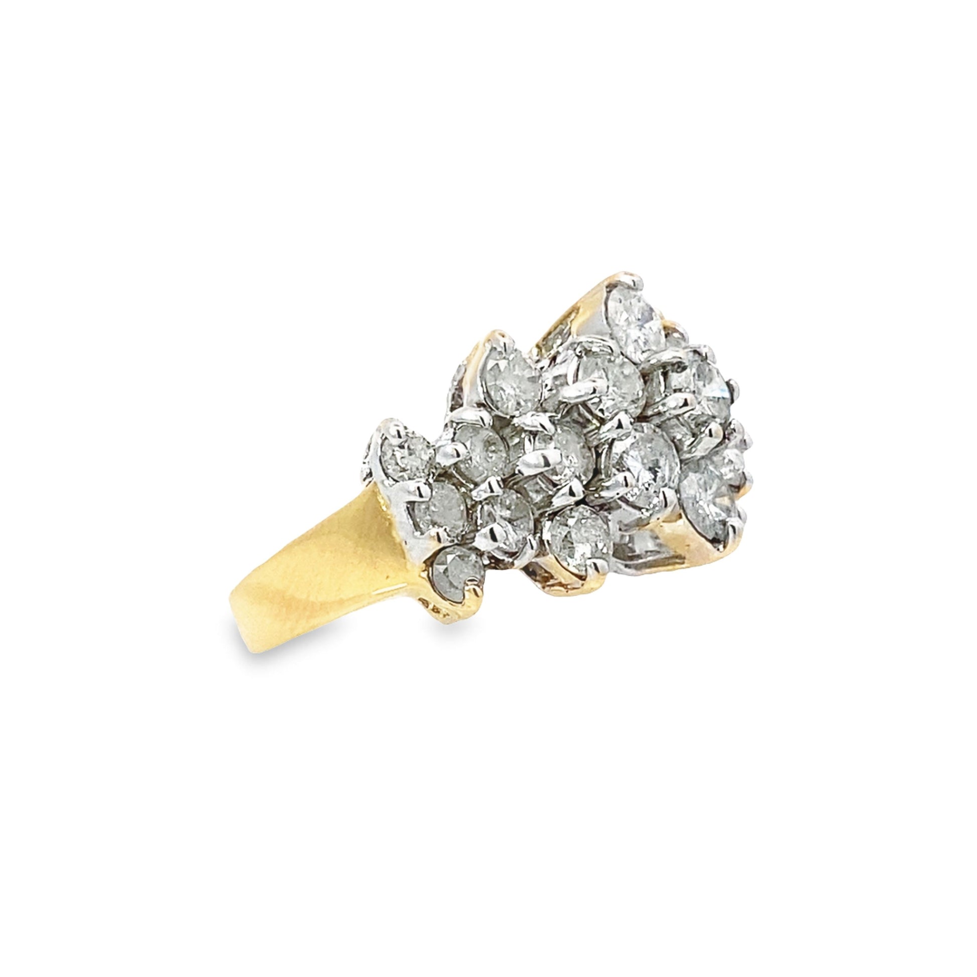 14K Yellow Gold Diamond Fashion Ring Size 7 4.4Dwt