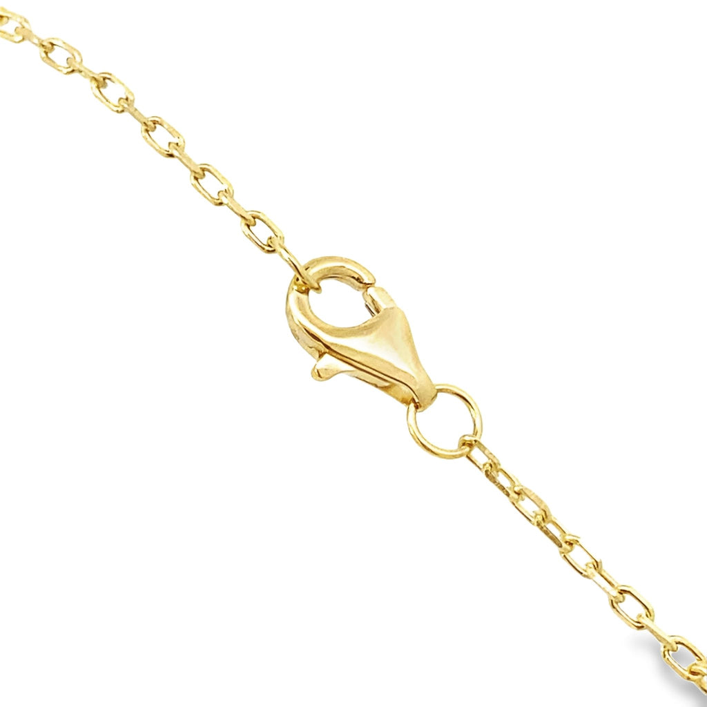 14K Yellow Gold Onyx Flower Bracelet 8In 2.1Dwt
