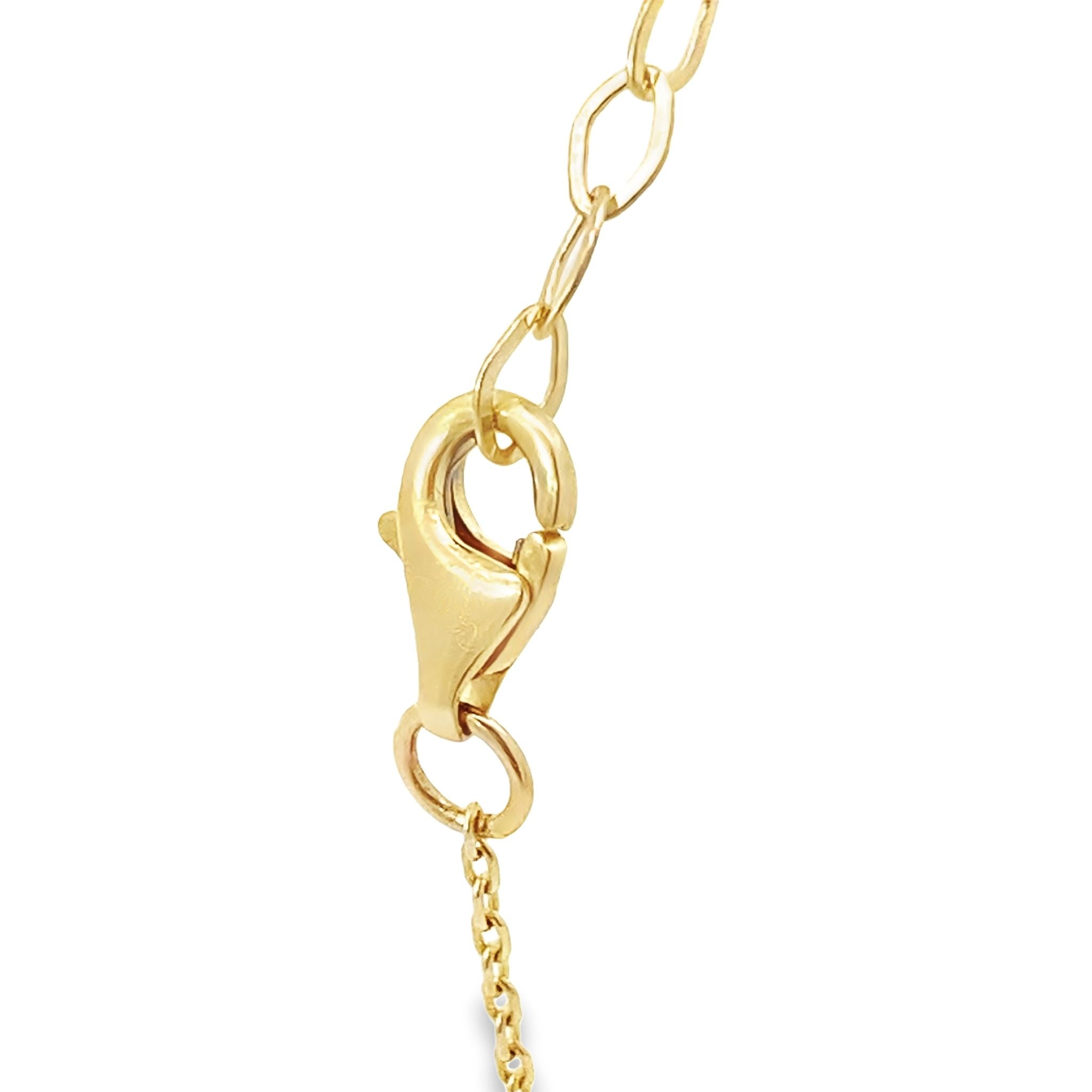 14K Yellow Gold Red Flowers Bracelet 7In 3.5Dwt