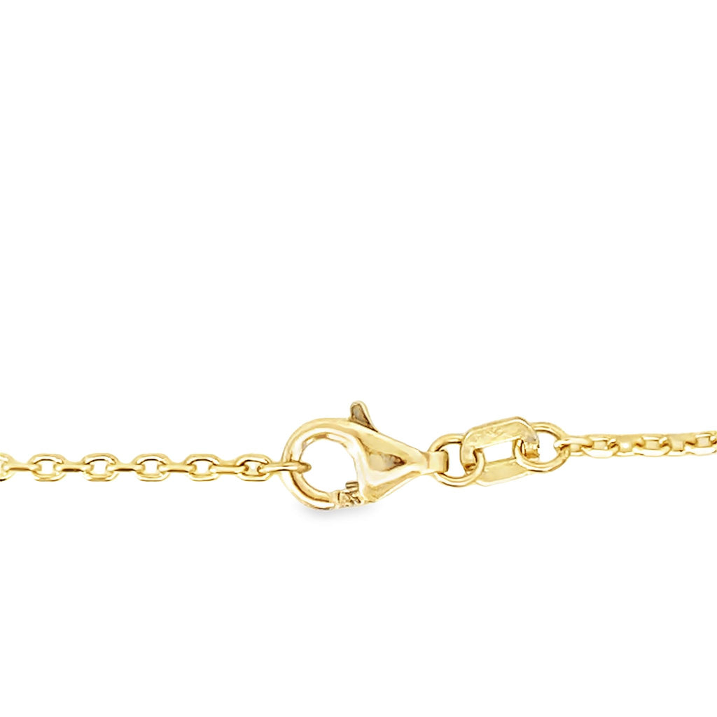 14K Yellow Gold Teal Stone & Gold Flowers Bracelet 8In 4.5Dwt