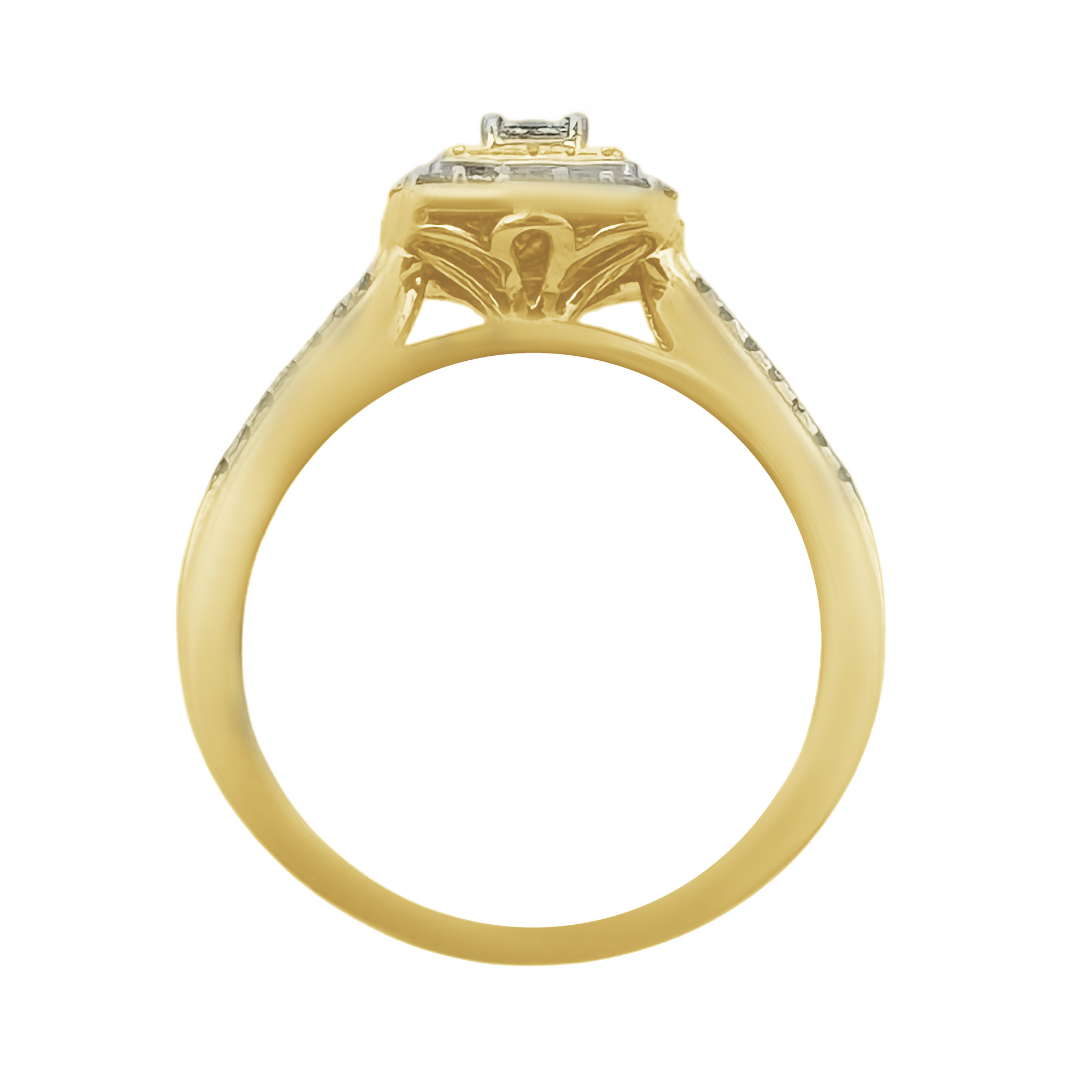 0.45Ctw 10K Two Tone Diamond Engagement Ring Size 7 1.9Dwt