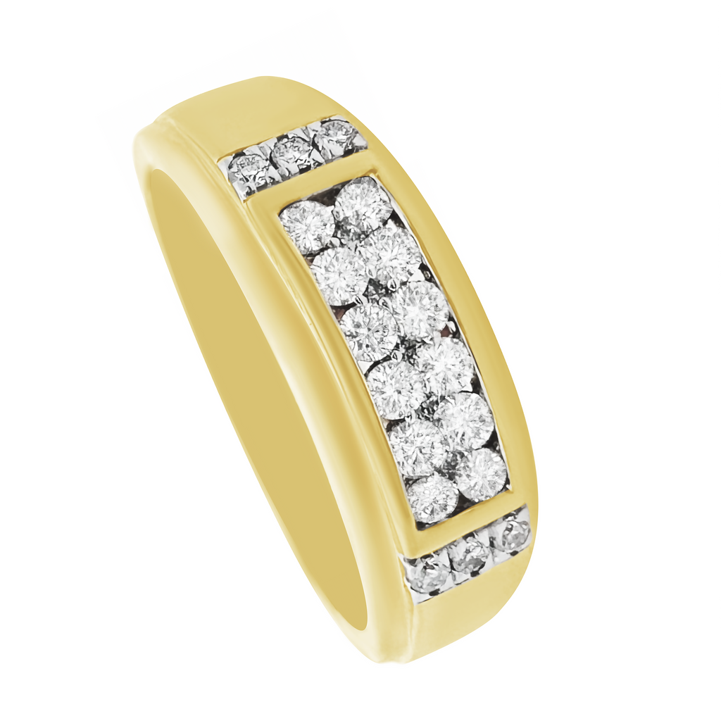 0.55Ctw 10K Yellow Gold Diamond Wedding Band Size 10 3.1Dwt