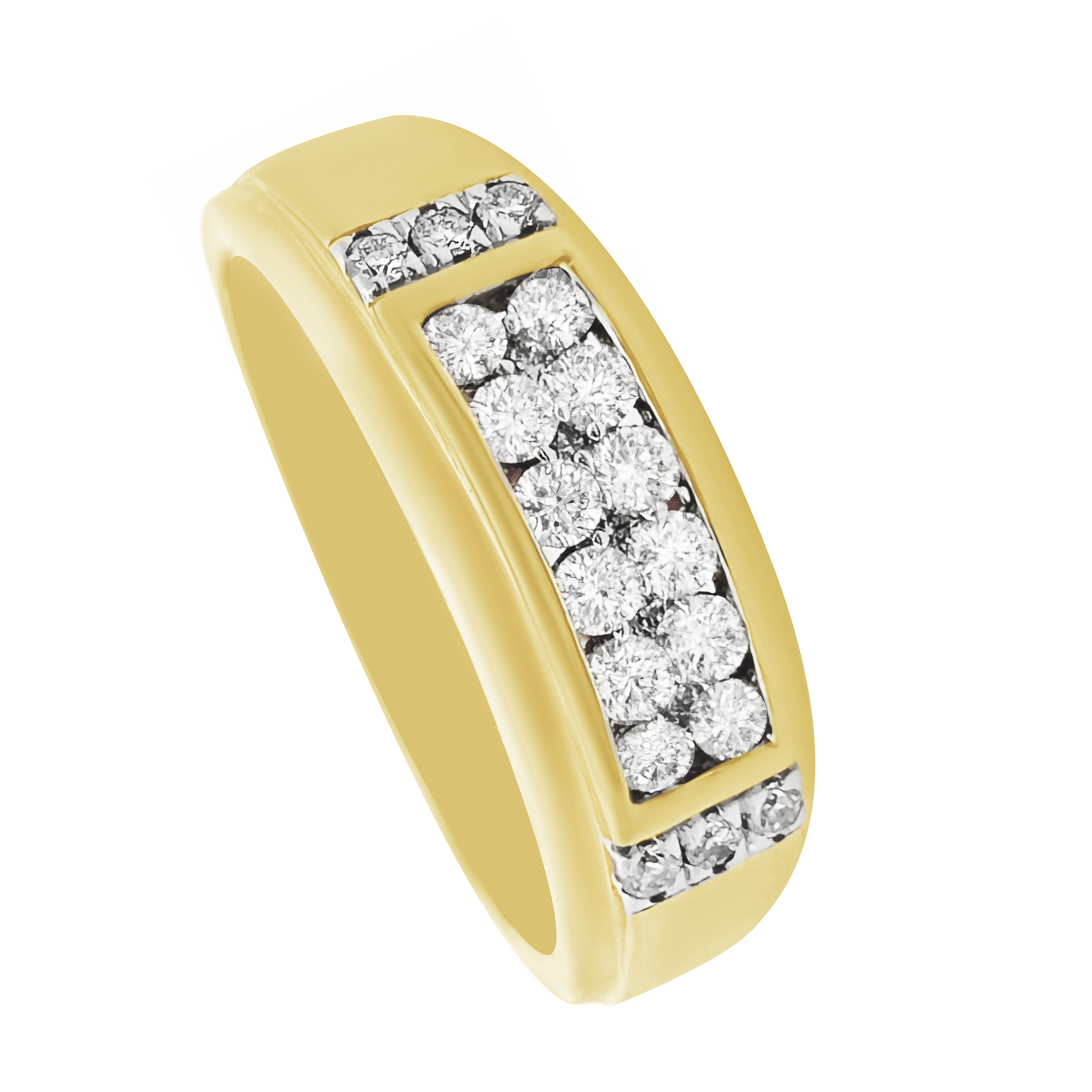 0.55Ctw 10K Yellow Gold Diamond Wedding Band Size 10 3.1Dwt