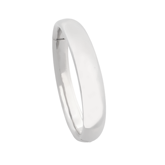 18K White Gold Solid Hinged Bangle 20.8Dwt