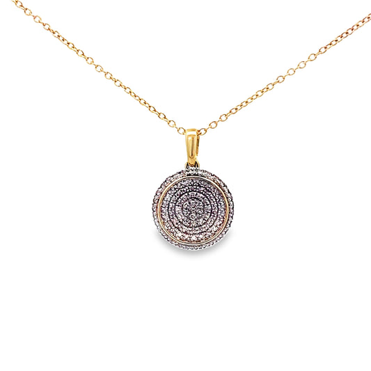 0.25Ctw 10K Yellow Gold Diamond Circle Necklace 18In 1.6Dwt