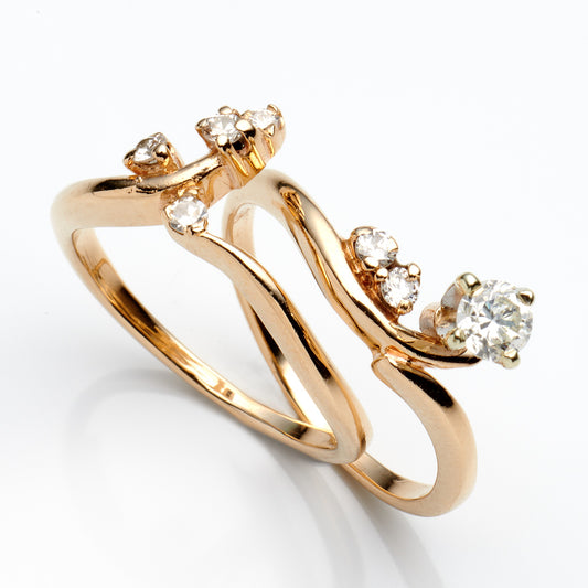10K Yellow Gold Diamond Bridal Set Size 6 2.8Dwt