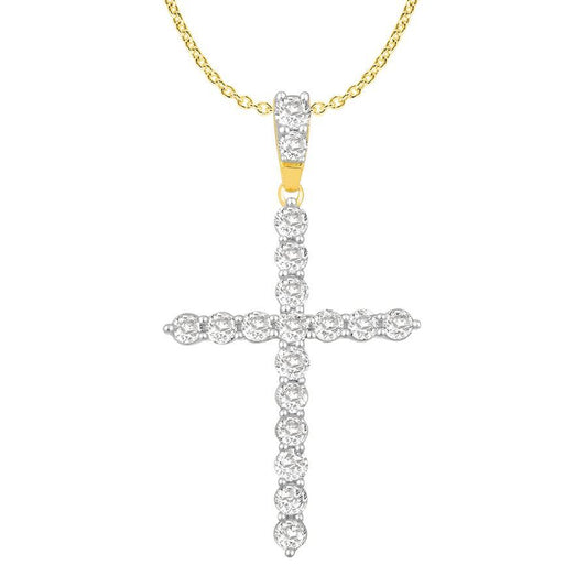 MEN'S CHARM 2.00CT ROUND DIAMOND 10K YELLOW GOLD