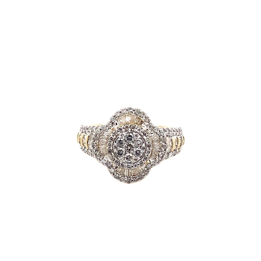1.00Ctw 10K Yellow Gold Diamond Fashion Ring Size 7 2.9Dwt