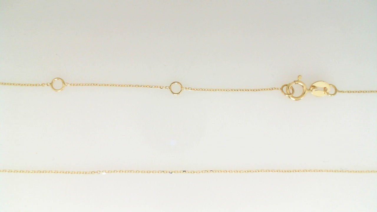 14K Yellow Gold Baby Cable Link Chain W/ Jump Rings 18In 0.4