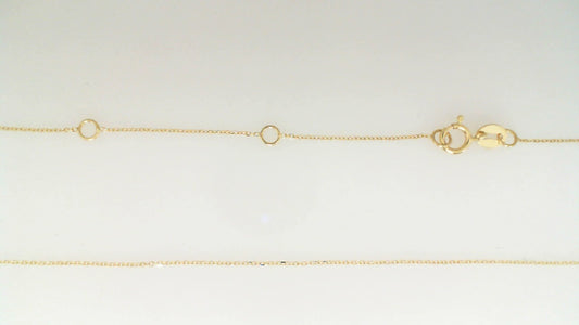 14K Yellow Gold Baby Cable Link Chain W/ Jump Rings 18In 0.4