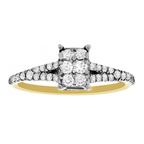 0.35Ctw 10K Yellow Gold Diamond Engagement Ring Size 7 1.4Dwt