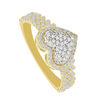 0.25Ctw Yellow Gold Lds Heart Diamond Fashion Ring Size 7 2.0Dwt