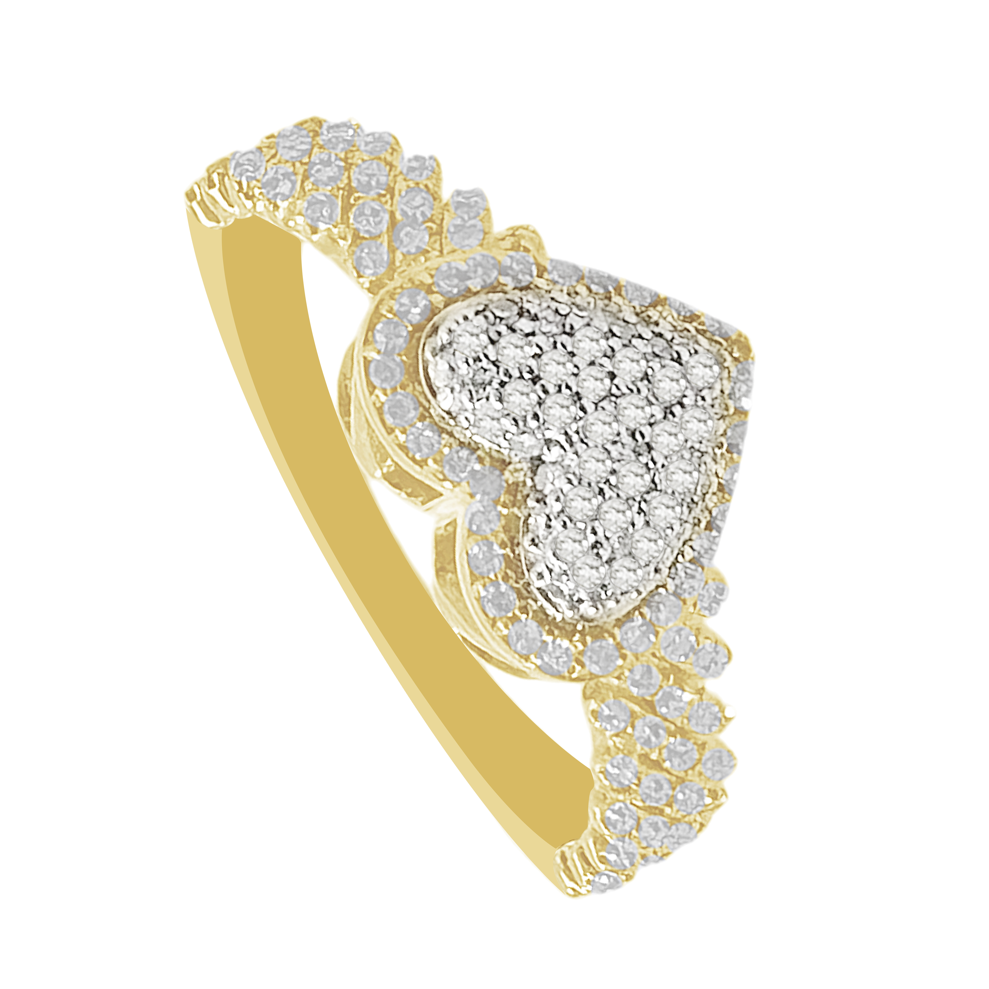 0.25Ctw Yellow Gold Lds Heart Diamond Fashion Ring Size 7 2.0Dwt