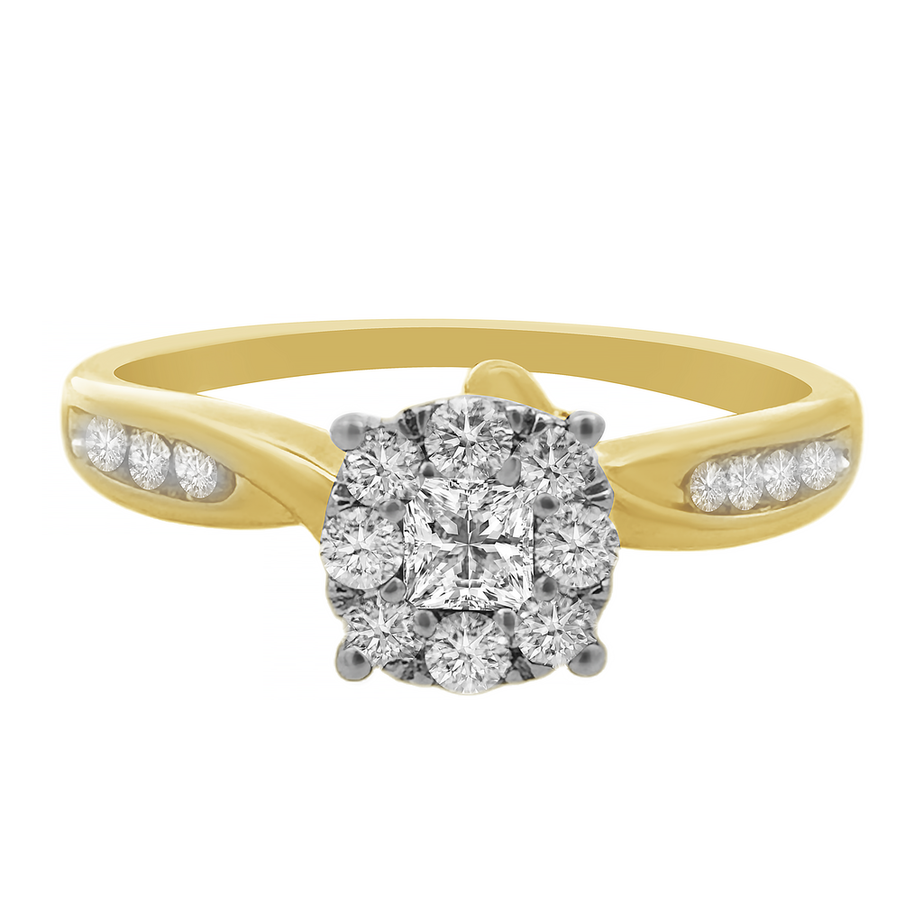 0.27Ctw 10K Yellow Gold Diamond Engagement Rings Size 7 1.3Dwt