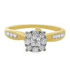 0.27Ctw 10K Yellow Gold Diamond Engagement Rings Size 7 1.3Dwt