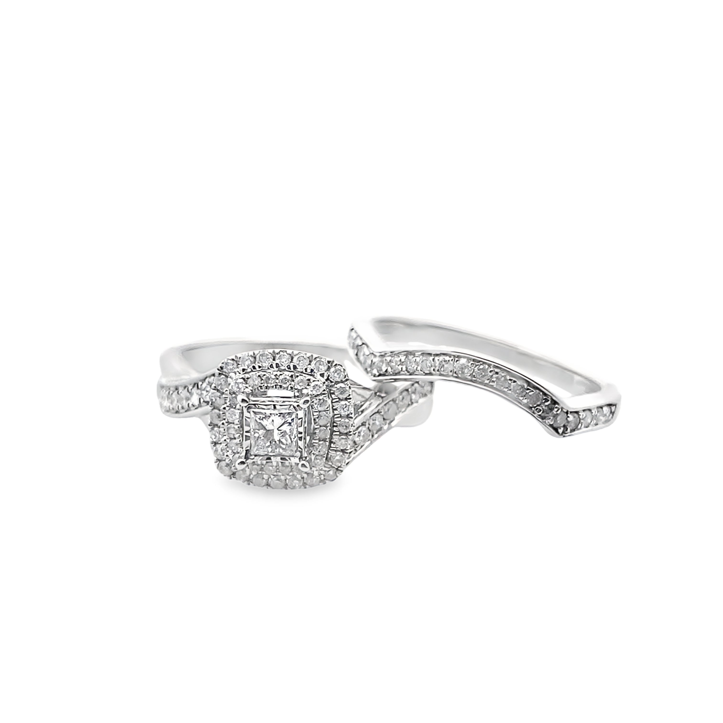 0.65Ctw 14K Yellow Gold Diamond Bridal Set Size 7 4.1Dwt