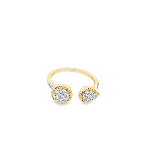 0.25Ctw 14K Yellow Gold Diamond Fashion Ring Size 7 2.1Dwt