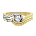 0.27Ctw 10K Yellow Gold Diamond Wedding Set Ring Size 7 2.5Dwt
