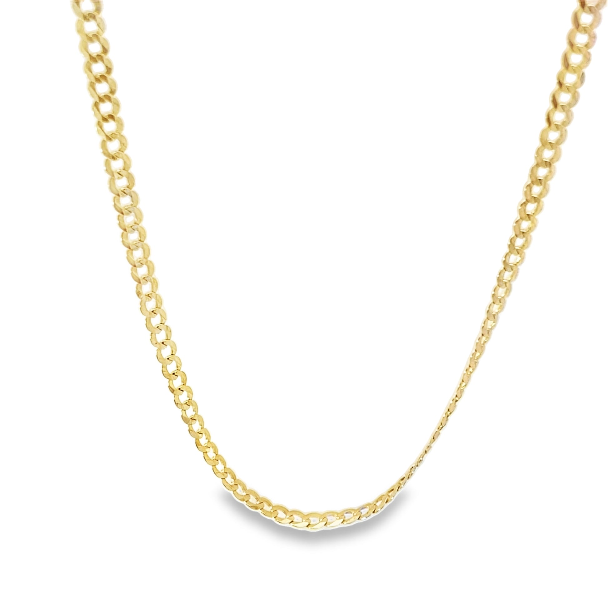 14K Yellow Gold Italian Curb Link Chain 3Mm 22In 3.6Dwt