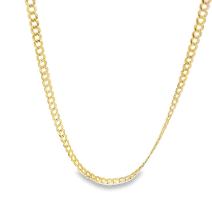 14K Yellow Gold Italian Curb Link Chain 3Mm 22In 3.6Dwt