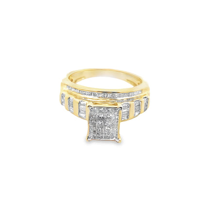 1.00Ctw 10Kt Yellow Gold Lds Engagement Ring Size 5 2.7Dwt