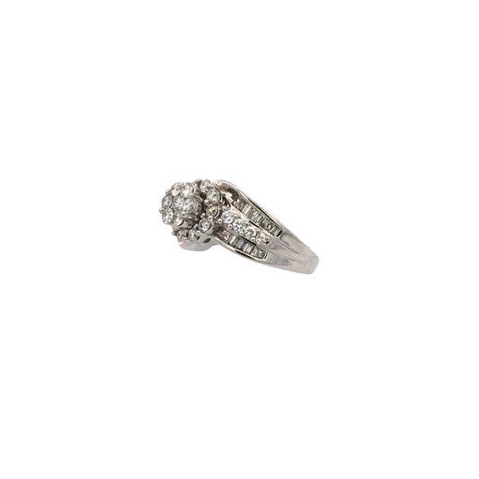 10K White Gold Diamond Engagement Ring Size 7 6.0Dwt